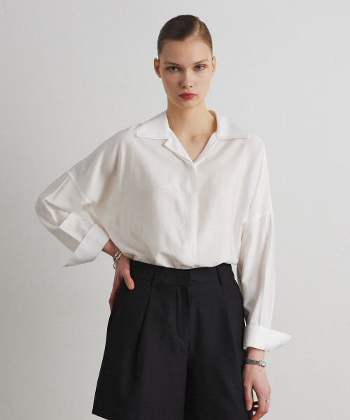 AHRE(アフレ)の「HIDDEN PLACKET SHIRT_WHITE(シャツ/ブラウス・レディース・その他・ONE)」の1枚目の写真