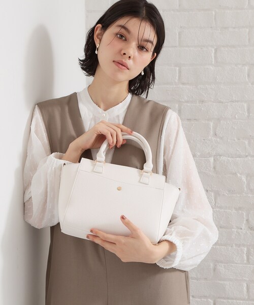 THE SHOP TK （ザ ショップ ティーケー ）の「シュリンクミドルトートBAG（トートバッグ・レディース・ブラック/オフホワイト/ブラウン系その他・00）」の4枚目の写真