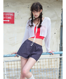 Linen Strap Knit Cardigan White