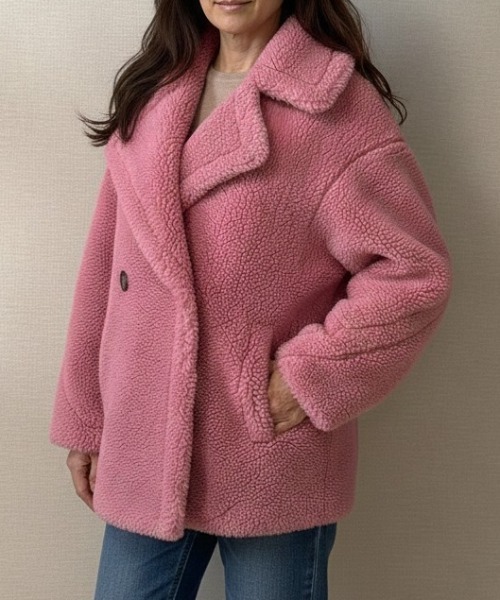 Lana821(ラナハニー)の「テディボア ピーコート(ピーコート・レディース・アイボリー/ピンク系その他/チャコールグレー/ブラウン・FREE)」の4枚目の写真