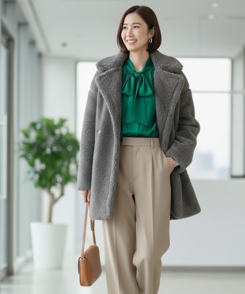 Lana821(ラナハニー)の「テディボア ピーコート(ピーコート・レディース・アイボリー/ピンク系その他/チャコールグレー/ブラウン・FREE)」の13枚目の写真