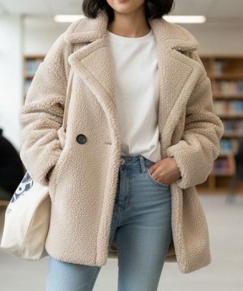 Lana821(ラナハニー)の「テディボア ピーコート(ピーコート・レディース・アイボリー/ピンク系その他/チャコールグレー/ブラウン・FREE)」の11枚目の写真