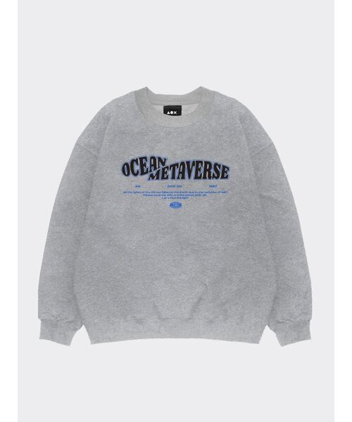 AOX(エーオーエックス)の「オーシャンメタバース刺繍タイポスウェットグレー(スウェット・メンズ・グレー・M/S/L)」の7枚目の写真