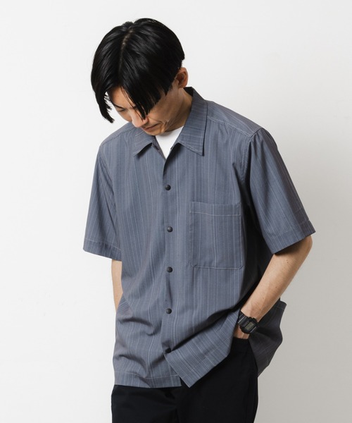 narifuri（ナリフリ）の「メッシュ半袖シャツ（シャツ/ブラウス・メンズ・チャコール/ベージュ/ネイビー/ブラウン・SMALL/MEDIUM/LARGE/X-LARGE）」の3枚目の写真