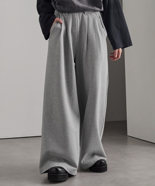 cussil(クシル)の「【cussil/クシル】ヘビーウェイト2タック アイレットデザインワイドスウェットパンツ(スウェットパンツ・メンズ・ライトグレー・S/M/L)」の14枚目の写真