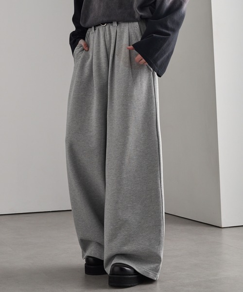 cussil(クシル)の「【cussil/クシル】ヘビーウェイト2タック アイレットデザインワイドスウェットパンツ(スウェットパンツ・メンズ・ライトグレー・S/M/L)」の15枚目の写真