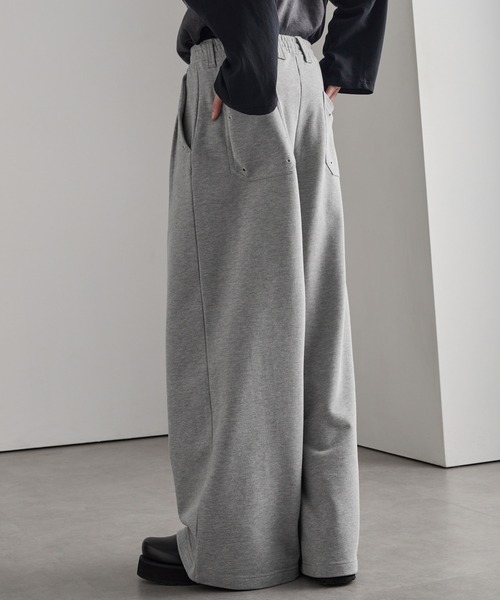 cussil(クシル)の「【cussil/クシル】ヘビーウェイト2タック アイレットデザインワイドスウェットパンツ(スウェットパンツ・メンズ・ライトグレー・S/M/L)」の18枚目の写真