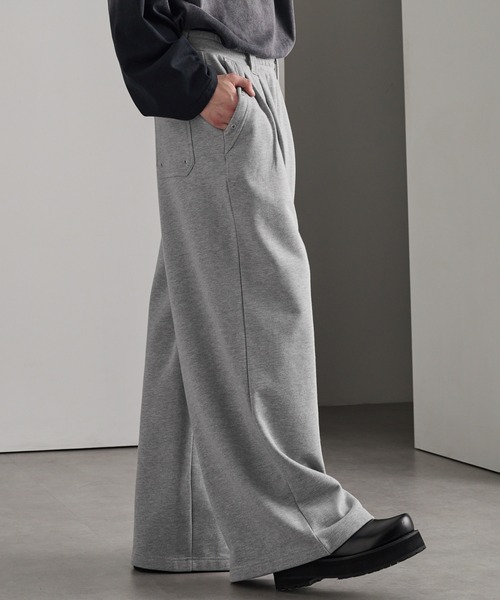 cussil(クシル)の「【cussil/クシル】ヘビーウェイト2タック アイレットデザインワイドスウェットパンツ(スウェットパンツ・メンズ・ライトグレー・S/M/L)」の21枚目の写真