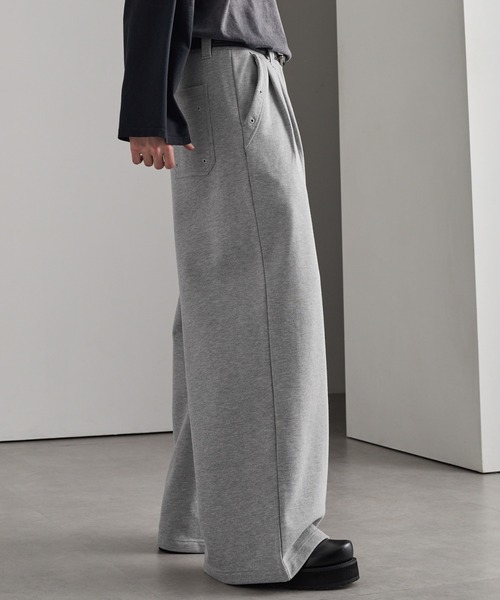 cussil(クシル)の「【cussil/クシル】ヘビーウェイト2タック アイレットデザインワイドスウェットパンツ(スウェットパンツ・メンズ・ライトグレー・S/M/L)」の22枚目の写真