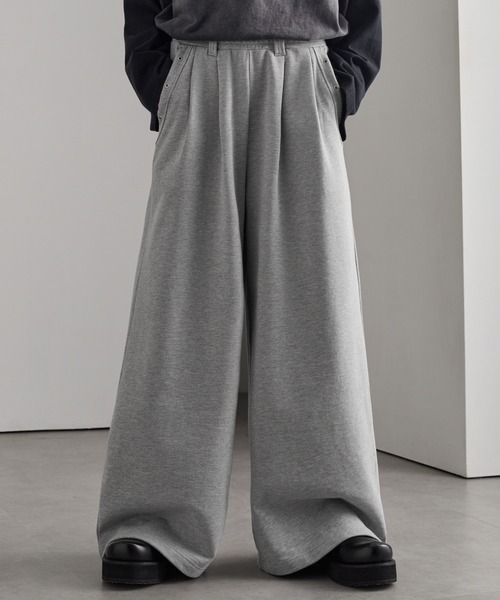 cussil(クシル)の「【cussil/クシル】ヘビーウェイト2タック アイレットデザインワイドスウェットパンツ(スウェットパンツ・メンズ・ライトグレー・S/M/L)」の12枚目の写真