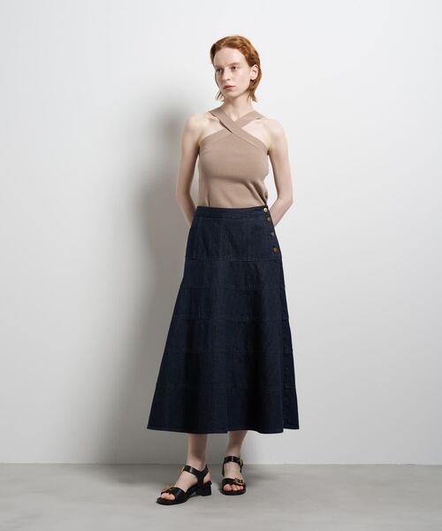 LANVIN en Bleu（ランバンオンブルー）の「Lee×LANVIN en Bleuデニムフレアスカート（スカート・レディース・ブルー系その他/ネイビー・36/38/40）」の12枚目の写真