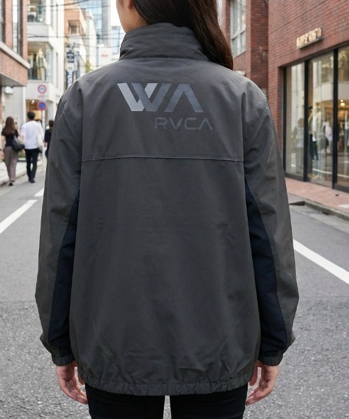 WIND AND SEA(ウィンダンシー)の「【RVCA/ルーカ】WIND AND SEA X LIGHT J/ウインダンシー コラボ ドローコード付き ナイロン トラックジャケット( SET UP・セットアップ対応可・空港コーデ)(ナイロンジャケット・レディース・ブラック系その他・SMALL)」の1枚目の写真