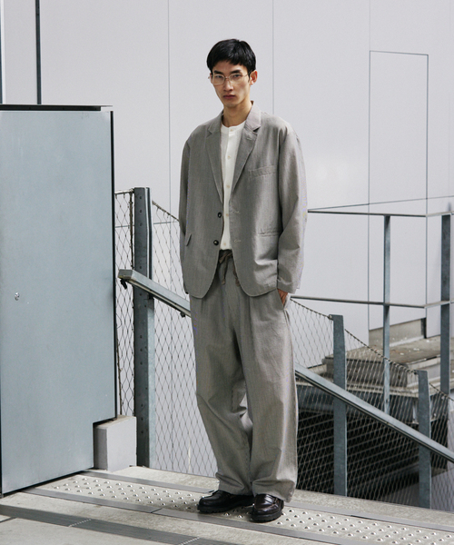 JOURNAL STANDARD（ジャーナルスタンダード）の「SLUB SUCKER / スラブ サッカー オーバー パンツ（スラックス・メンズ・ベージュ系その他/カーキ/ブラック系その他・SMALL/MEDIUM/LARGE）」の5枚目の写真