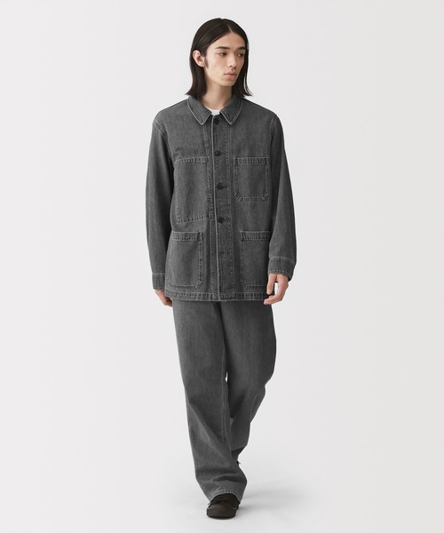 無印良品（ムジルシリョウヒン）の「紳士　木の実から作ったカポック混デニム　カバーオール（カバーオール・メンズ・ダークネイビー/グレー系・M/S/XL/L）」の3枚目の写真