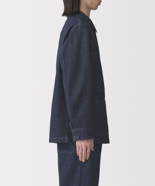 無印良品（ムジルシリョウヒン）の「紳士　木の実から作ったカポック混デニム　カバーオール（カバーオール・メンズ・ダークネイビー/グレー系・M/S/XL/L）」の8枚目の写真