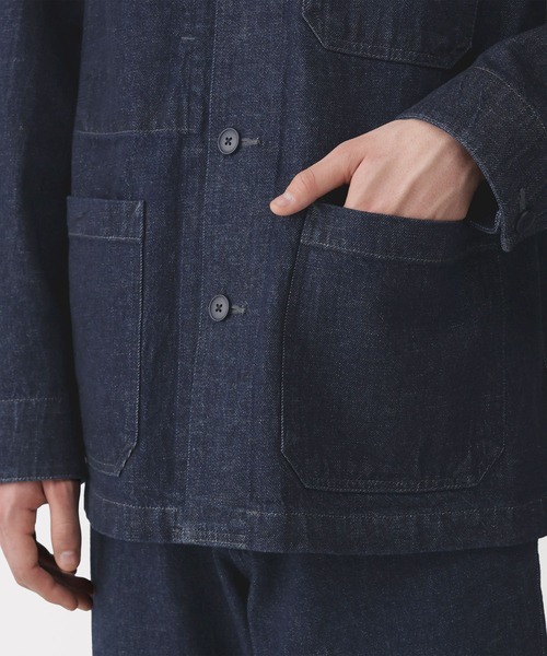 無印良品（ムジルシリョウヒン）の「紳士　木の実から作ったカポック混デニム　カバーオール（カバーオール・メンズ・ダークネイビー/グレー系・M/S/XL/L）」の11枚目の写真