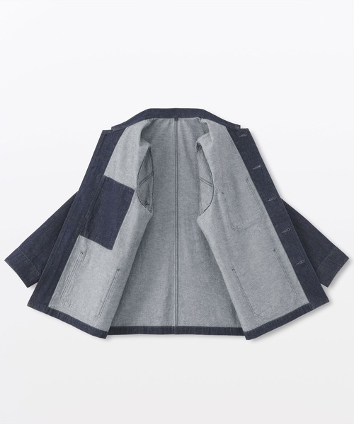 無印良品（ムジルシリョウヒン）の「紳士　木の実から作ったカポック混デニム　カバーオール（カバーオール・メンズ・ダークネイビー/グレー系・M/S/XL/L）」の13枚目の写真