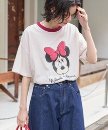 Disney（ディズニー）の「【Disney】別注 ミッキーマウス&ミニーマウス オールドグラフィックプリント モチーフアソート オーバーサイズ半袖Tシャツ（Tシャツ/カットソー）」