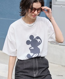 【Disney】別注/ミッキーマウス&ミニーマウス/オールドグラフィックプリント モチーフアソート オーバーサイズ半袖Tシャツ