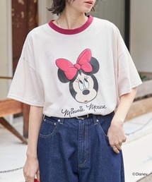 Disney（ディズニー）の「【Disney】別注 ミッキーマウス&ミニーマウス オールドグラフィックプリント モチーフアソート オーバーサイズ半袖Tシャツ（Tシャツ/カットソー）」