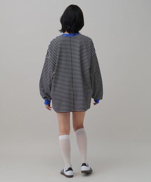 ALAND(エーランド)の「【UNISEX】ALAND/ボーダーコンビカラーロンT(Tシャツ/カットソー・レディース・ネイビー/ブラック・MEDIUM/LARGE)」の9枚目の写真