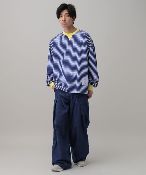 ALAND(エーランド)の「【UNISEX】ALAND/ボーダーコンビカラーロンT(Tシャツ/カットソー・レディース・ネイビー/ブラック・MEDIUM/LARGE)」の12枚目の写真