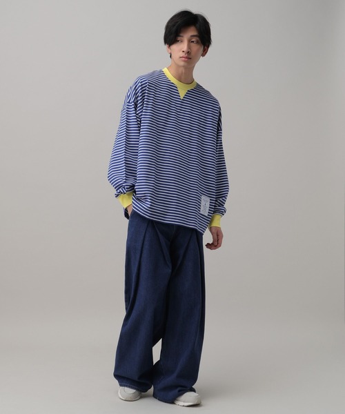 ALAND(エーランド)の「【UNISEX】ALAND/ボーダーコンビカラーロンT(Tシャツ/カットソー・レディース・ネイビー/ブラック・MEDIUM/LARGE)」の13枚目の写真