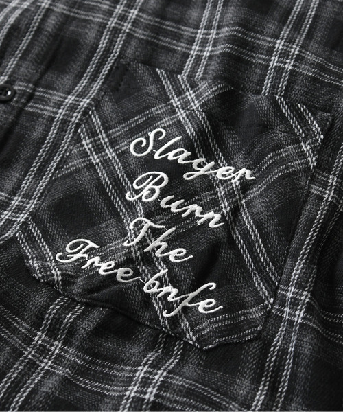 FVLMEN(フルメン)の「【FVLMEN】ロゴ 刺繍 ロングスリーブ チェック シャツ(シャツ/ブラウス・メンズ・レッド/ブラウン/ブラック・X-LARGE/LARGE/MEDIUM)」の4枚目の写真