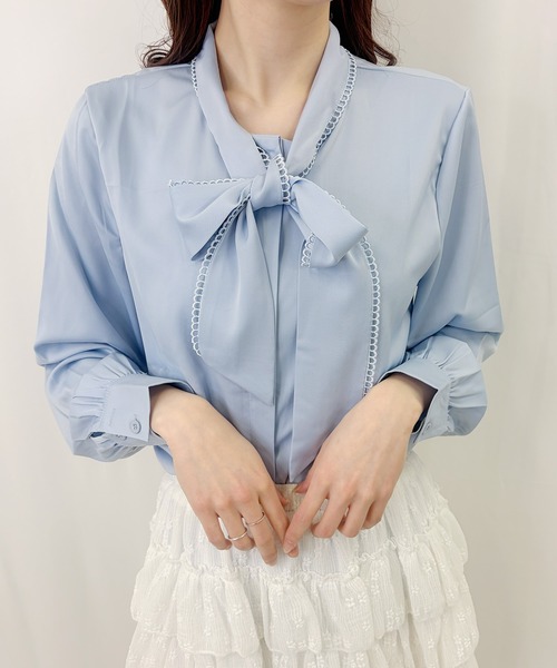 frunco(フランコ)の「【ZOZOTOWN限定】ピコレースサテンボウタイブラウス(シャツ/ブラウス・レディース・ブルー/ホワイト・FREE)」の20枚目の写真