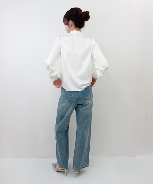 frunco(フランコ)の「【ZOZOTOWN限定】ピコレースサテンボウタイブラウス(シャツ/ブラウス・レディース・ブルー/ホワイト・FREE)」の8枚目の写真