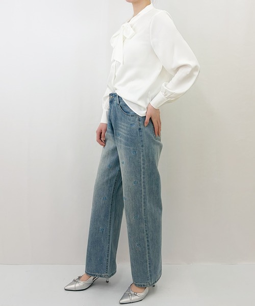 frunco(フランコ)の「【ZOZOTOWN限定】ピコレースサテンボウタイブラウス(シャツ/ブラウス・レディース・ブルー/ホワイト・FREE)」の7枚目の写真