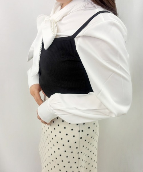 frunco(フランコ)の「【ZOZOTOWN限定】ピコレースサテンボウタイブラウス(シャツ/ブラウス・レディース・ブルー/ホワイト・FREE)」の10枚目の写真