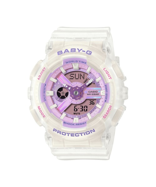 BABY-G(ベイビージー)の「BA-110シリーズ / BA-110PS-7AJF(アナログ腕時計・レディース・ホワイト×パープル・FREE)」の1枚目の写真