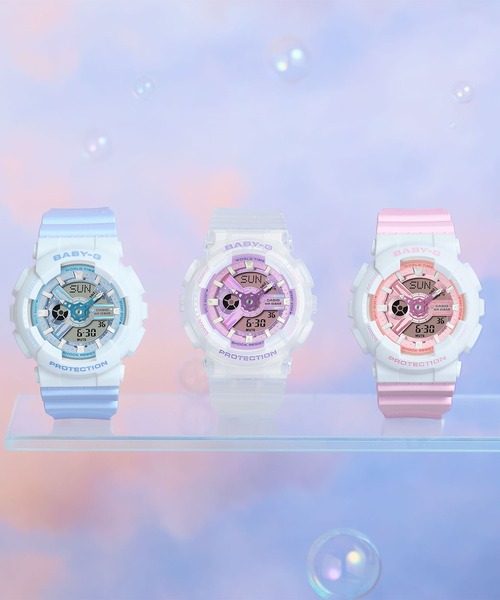 BABY-G(ベイビージー)の「BA-110シリーズ / BA-110PS-7AJF(アナログ腕時計・レディース・ホワイト×パープル・FREE)」の5枚目の写真