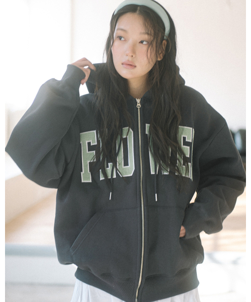 HAVISM(ヘビズム)の「CORDUROY FLOWER ZIP UP HOOD(CHARCOAL)(パーカー・レディース・その他・ONE SIZE)」の11枚目の写真