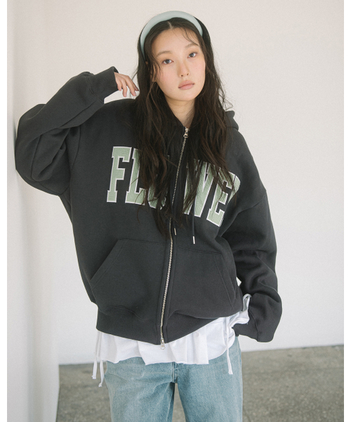 HAVISM(ヘビズム)の「CORDUROY FLOWER ZIP UP HOOD(CHARCOAL)(パーカー・レディース・その他・ONE SIZE)」の13枚目の写真