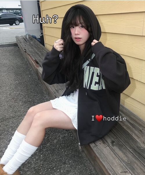 HAVISM(ヘビズム)の「CORDUROY FLOWER ZIP UP HOOD(CHARCOAL)(パーカー・レディース・その他・ONE SIZE)」の10枚目の写真