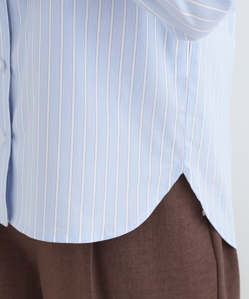 SHOO・LA・RUE(シューラルー)の「【洗濯後シワになりにくい/UV/S-LL】大人っぽく着られる キャンディースリーブ リボンブラウス(シャツ/ブラウス・レディース・ブルー系7/ライトブルー/オフホワイト・04/03/02/01)」の21枚目の写真