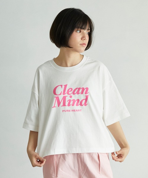 undeny.(アンディニ-)の「アンディニー Clean Mind ショート Tシャツ(Tシャツ/カットソー・レディース・ピンク/ベージュ系その他/ホワイト・F)」の2枚目の写真