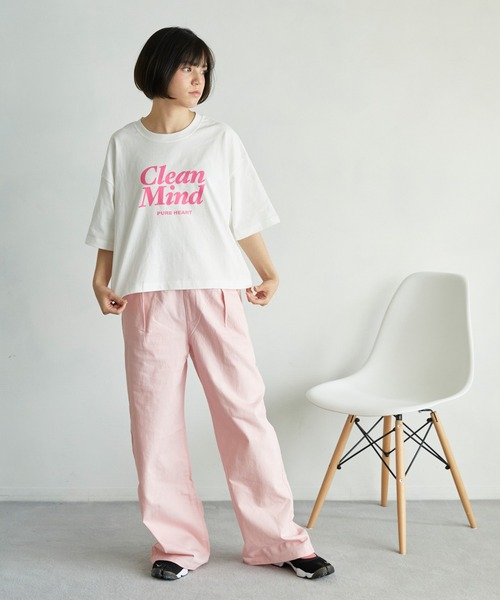 undeny.(アンディニ-)の「アンディニー Clean Mind ショート Tシャツ(Tシャツ/カットソー・レディース・ピンク/ベージュ系その他/ホワイト・F)」の8枚目の写真