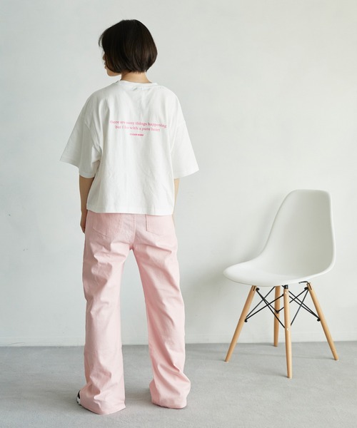 undeny.(アンディニ-)の「アンディニー Clean Mind ショート Tシャツ(Tシャツ/カットソー・レディース・ピンク/ベージュ系その他/ホワイト・F)」の9枚目の写真