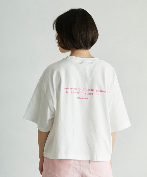 undeny.(アンディニ-)の「アンディニー Clean Mind ショート Tシャツ(Tシャツ/カットソー・レディース・ピンク/ベージュ系その他/ホワイト・F)」の7枚目の写真