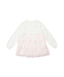 Tulle tiered sweat mini one piece