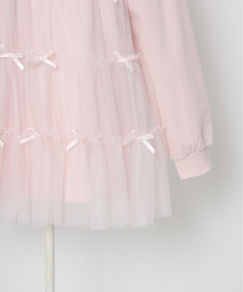 Lolime by mellfy memory(ロリミー バイ メルフィーメモリー)の「Tulle tiered sweat mini one piece(ワンピース・レディース・グレー/ホワイト/ピンク・FREE)」の22枚目の写真