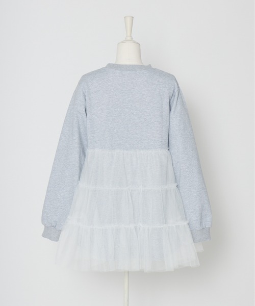 Lolime by mellfy memory(ロリミー バイ メルフィーメモリー)の「Tulle tiered sweat mini one piece(ワンピース・レディース・グレー/ホワイト/ピンク・FREE)」の12枚目の写真
