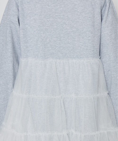 Lolime by mellfy memory(ロリミー バイ メルフィーメモリー)の「Tulle tiered sweat mini one piece(ワンピース・レディース・グレー/ホワイト/ピンク・FREE)」の16枚目の写真