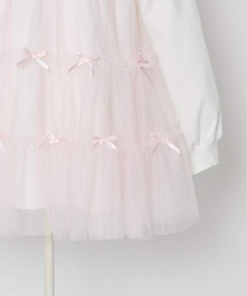 Lolime by mellfy memory(ロリミー バイ メルフィーメモリー)の「Tulle tiered sweat mini one piece(ワンピース・レディース・グレー/ホワイト/ピンク・FREE)」の19枚目の写真