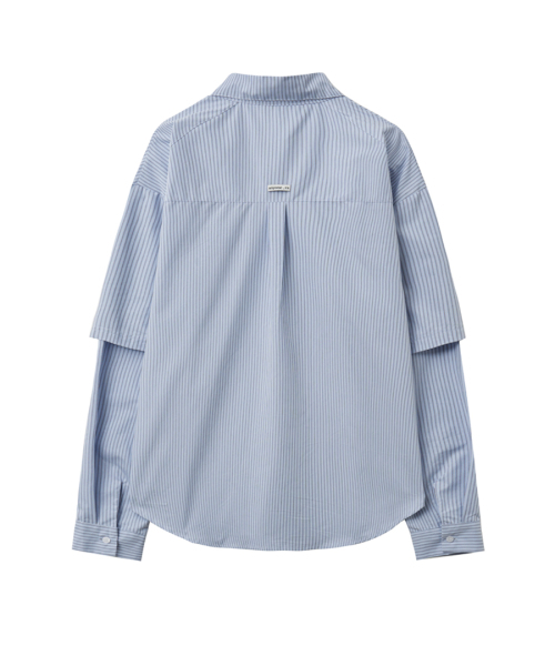 RENSE（レンセ）の「Striped Layered Shirt Blue（シャツ/ブラウス・レディース・その他・OS）」の4枚目の写真