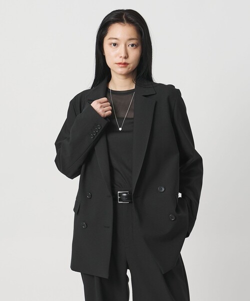 MARW UNITED ARROWS（マルゥ ユナイテッドアローズ）の「＜MARW UNITED ARROWS＞ジャージー ダブル ジャケット（テーラードジャケット・レディース・ダークグレー/ブラック・38/34/36）」の2枚目の写真