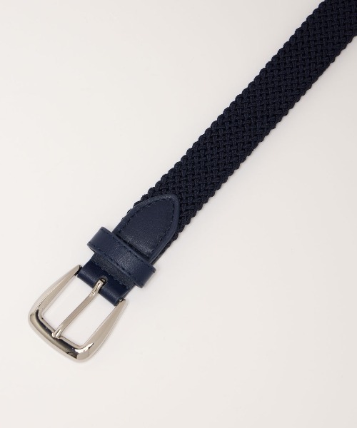 MUNSINGWEAR(マンシングウェア)の「ゴムメッシュスキニーベルト(ベルト・レディース・ネイビー/ベージュ・F)」の3枚目の写真